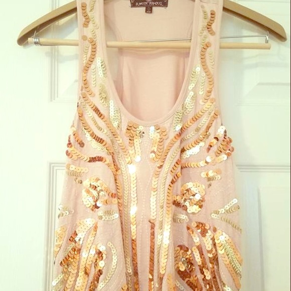 Almost Famous Tops - Almost Famous sequined tank top size XL